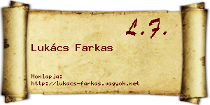 Lukács Farkas névjegykártya